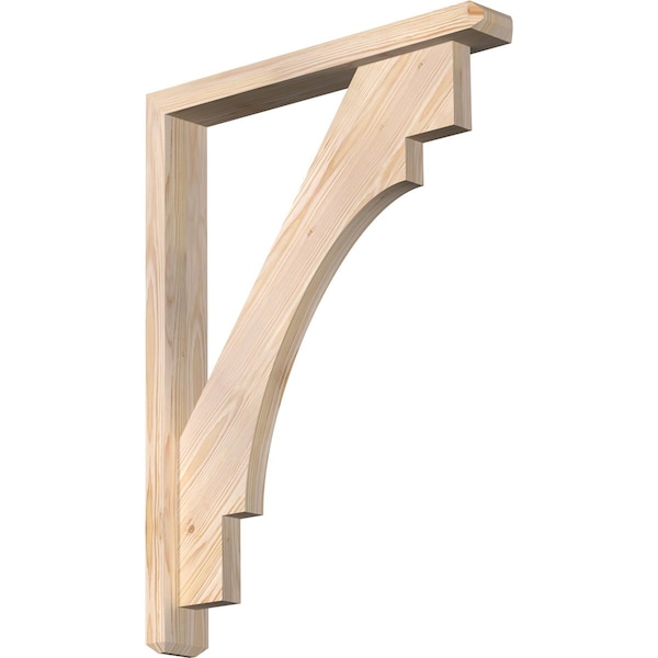 Ekena Millwork Merced Craftsman Smooth Bracket w/ Offset Brace, Douglas Fir, 3 1/2"W x 24"D x 32"H BKT0402X24X32MRC04SDF - main